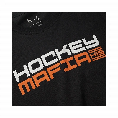 Футболка мужская "Hockey Mafia. Оранжевый принт на спине.
